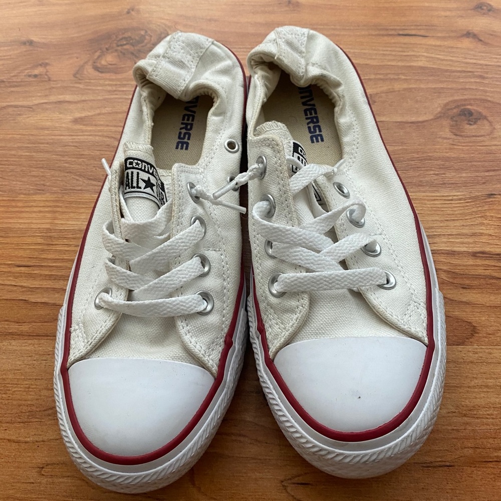 Women’s White Converse -Size 8